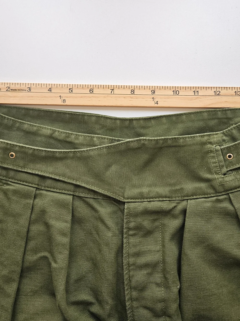 Banana Republic wide leg pleated culottes Womens 4 Olive Green Lagenlook Linen